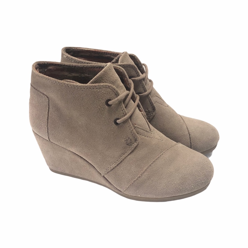 Toms Suede Wedge Booties - Picture 1 of 7